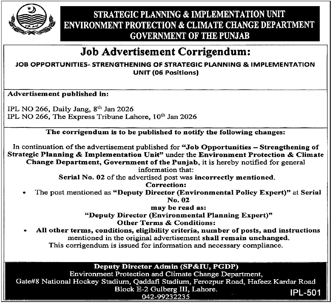 Environment Protection and Climate Change Department Jobs